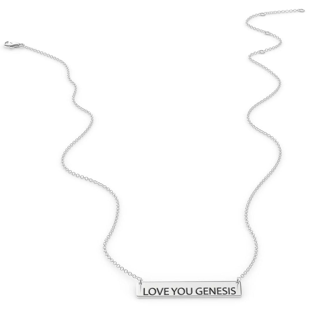 Bar Necklace Love Sliver Women's You Genesis Pendant Sterling