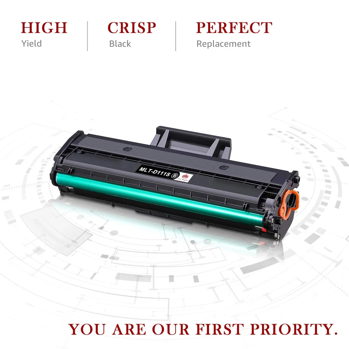 4-Pack 111S Tonerkingdom MLT-D111S for Compatible Toner Laser (Black) Replacement Ink M2020W M2070W M2070FW Printer with Xpress Work