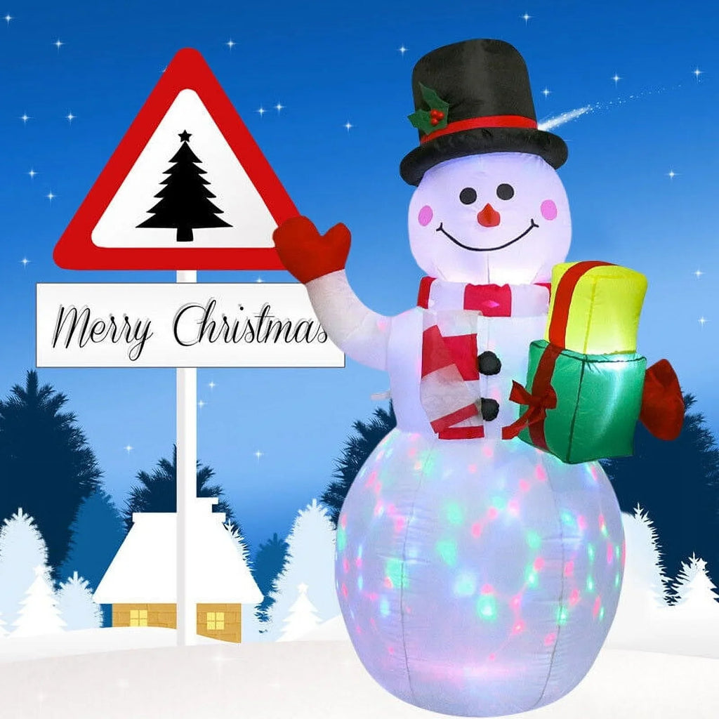 Airblown Decor Christmas LED Xmas Home 5ft Family Decor Prop Holiday for exterior Snowman Decoration Lawn Inflatable Lights Garden Yard Party