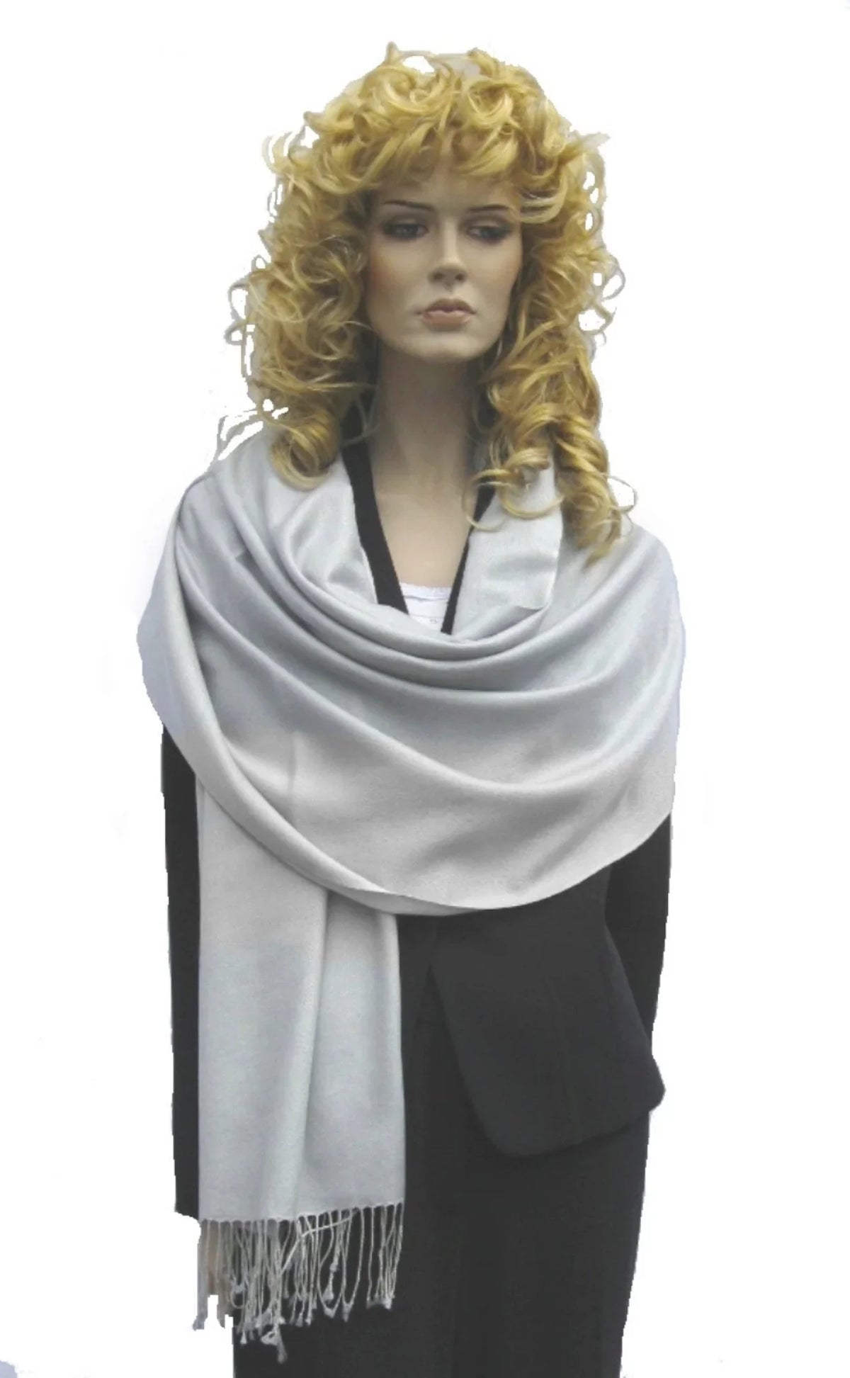 Scarf/Scarves/Shawl/Shawls/Stole/Wrap/Pashmina (Silver Shawl/Cashmere/Cashmere Scarf/Pashmina Scarf/Wool/Silk Grey)