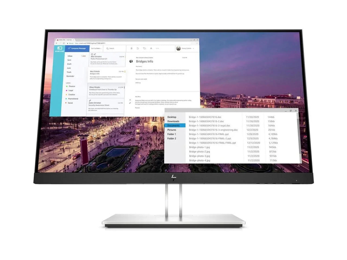 x FHD DisplayPort - 1920 1080 LCD D-Sub, ms HDMI, Panel IPS Flat G4 Panel 60 5 E23 HP 23" Hz Monitors Flat