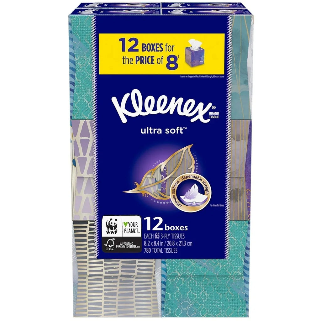 Pack, Ultra Soft (12 Boxes Kleenex Facial - Tissues Cube tissues) 65