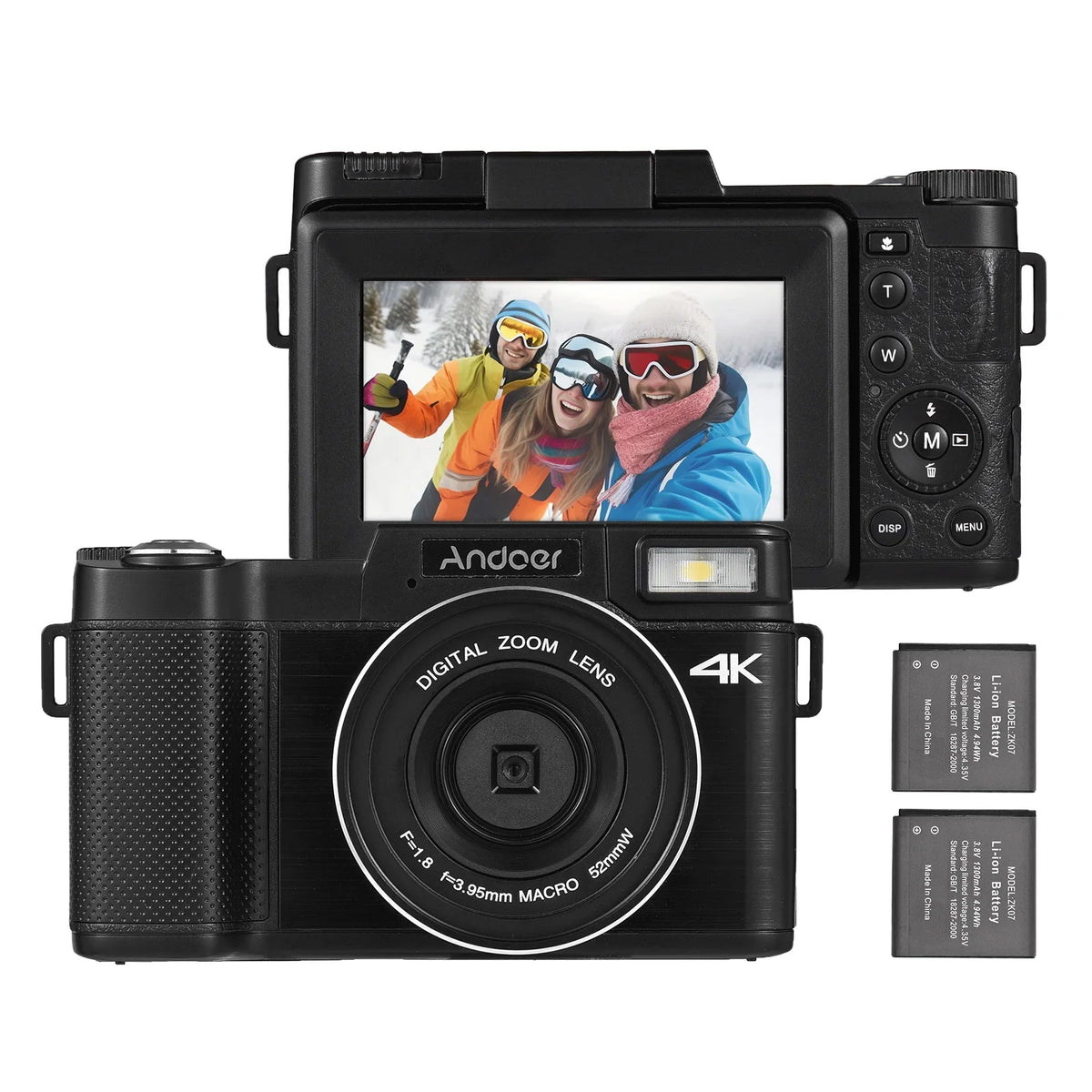 3.0-inch Digital Screen 3.0-inch camera,TFT Rotatable Camera TFT 4K Screen 48MP Andoer-2 48MP 2pcs TFT Rotatable Screen 3.0-inch 4K 16X Camera Support Rotatable Batteries Portable 48MP dsfen