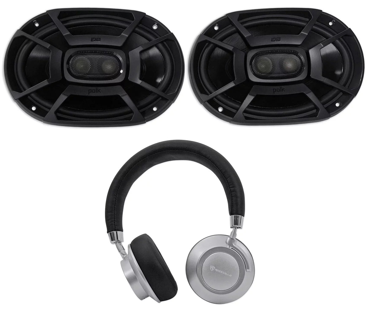 Marine/ATV/Motorcycle/Boat DB692 450w Polk Audio Speakers+Headphones 2) 6X9" Car
