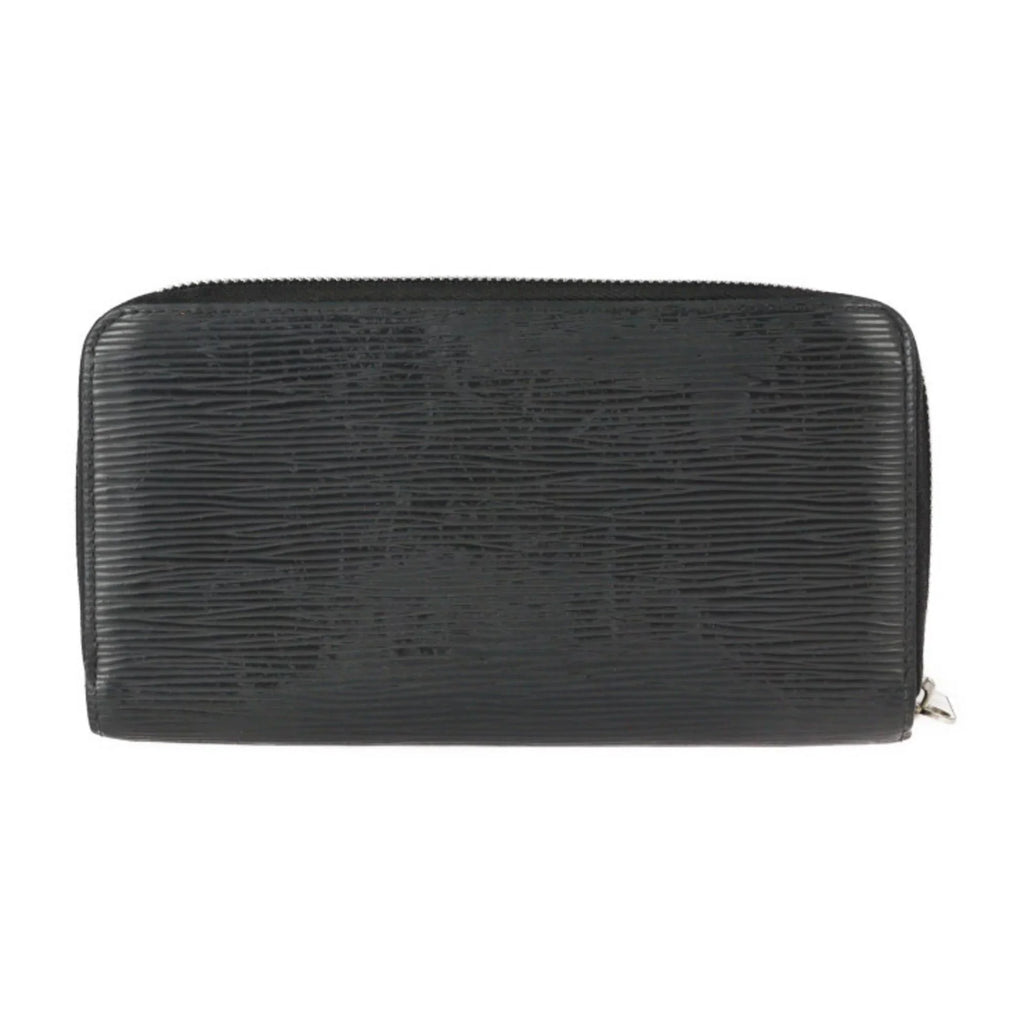 (Good) M61857 Zippy Hardware Pre-Owned Epi Black Zipper Leather Round Silver Long Wallet