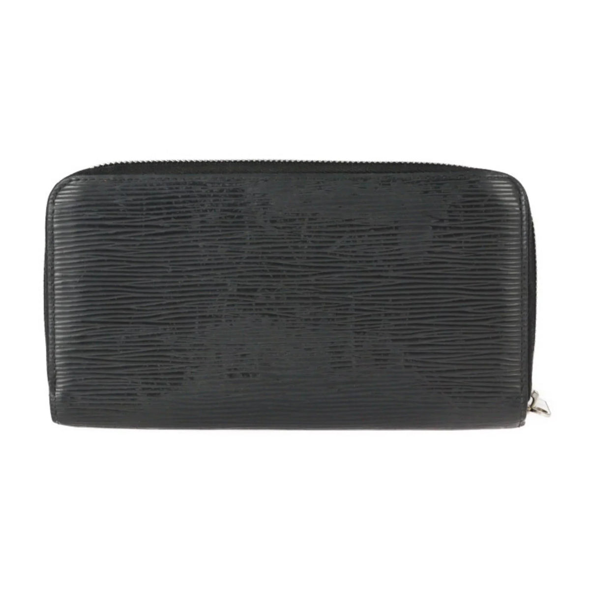 (Good) M61857 Zippy Hardware Pre-Owned Epi Black Zipper Leather Round Silver Long Wallet