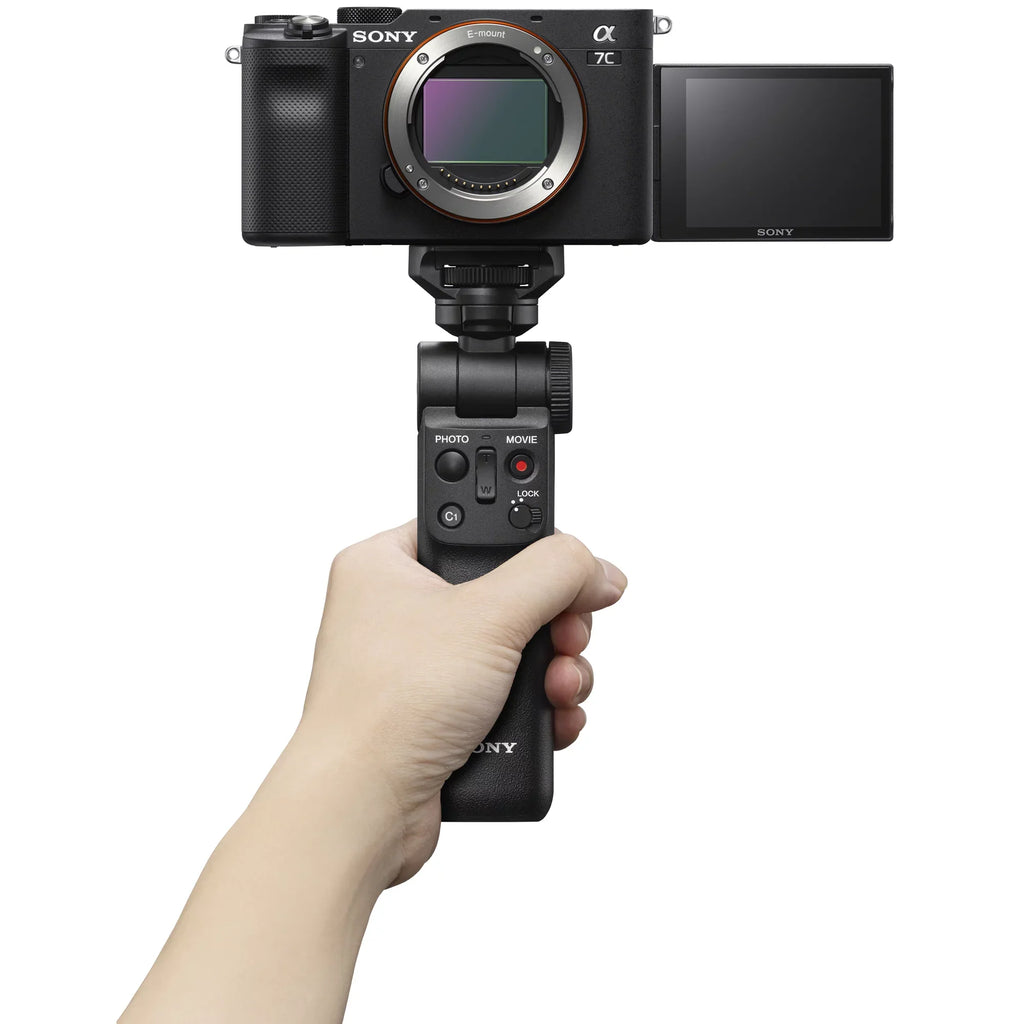 Vlogger Grip + Mirrorless Body Gear Deco + Bundle w. Full Black 2 & GP-VPT2BT Frame Remote Only Lens Shooting with a7C Bag Kit ACCVC1 Battery Accessories Wireless Interchangeable ILCE7C/B Camera