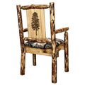 Pine Glacier Upholstery Engraved Country Tree Chair, w/ Collection Captain's Laser Woodland Design