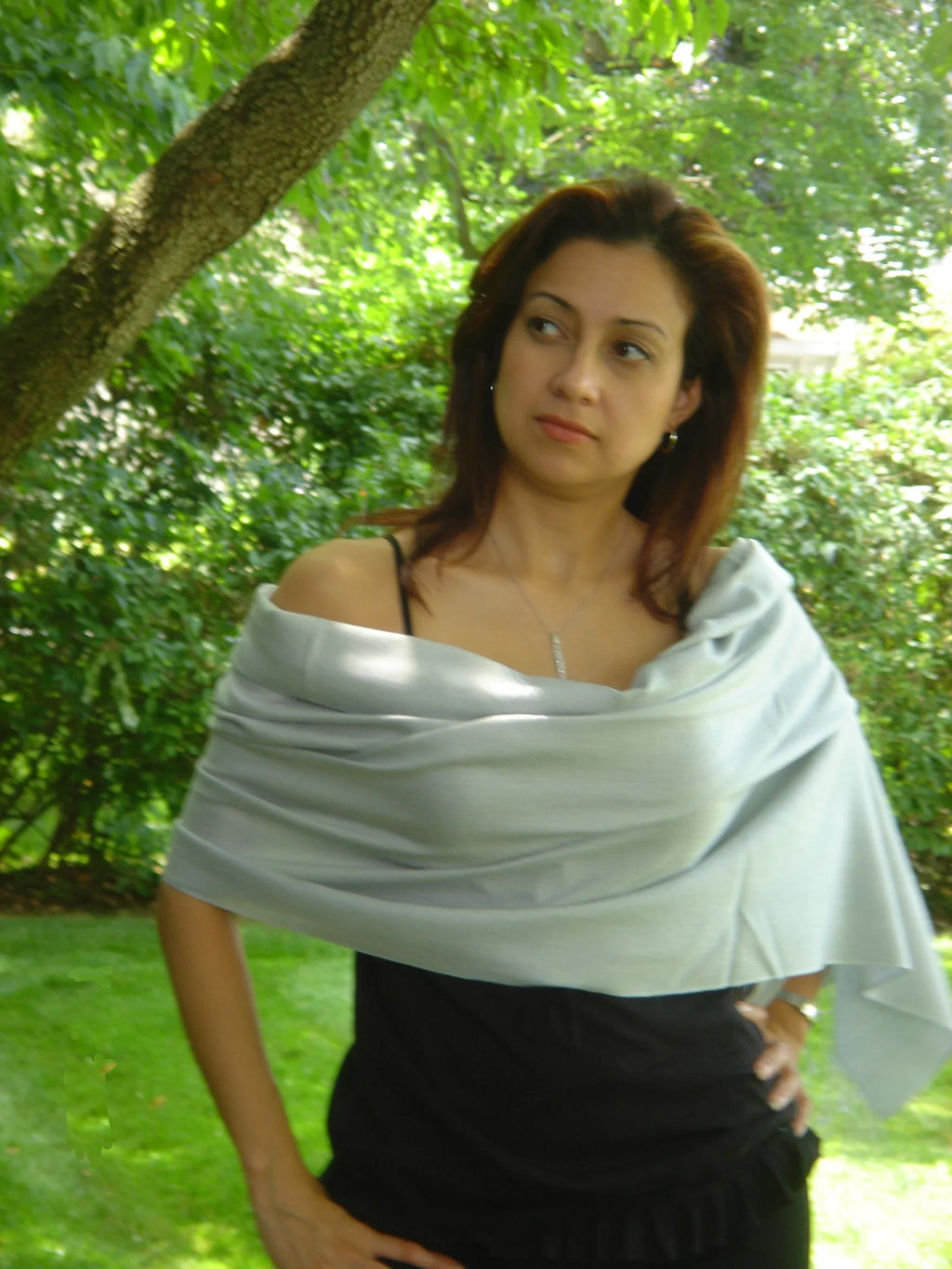 Scarf/Scarves/Shawl/Shawls/Stole/Wrap/Pashmina (Silver Shawl/Cashmere/Cashmere Scarf/Pashmina Scarf/Wool/Silk Grey)