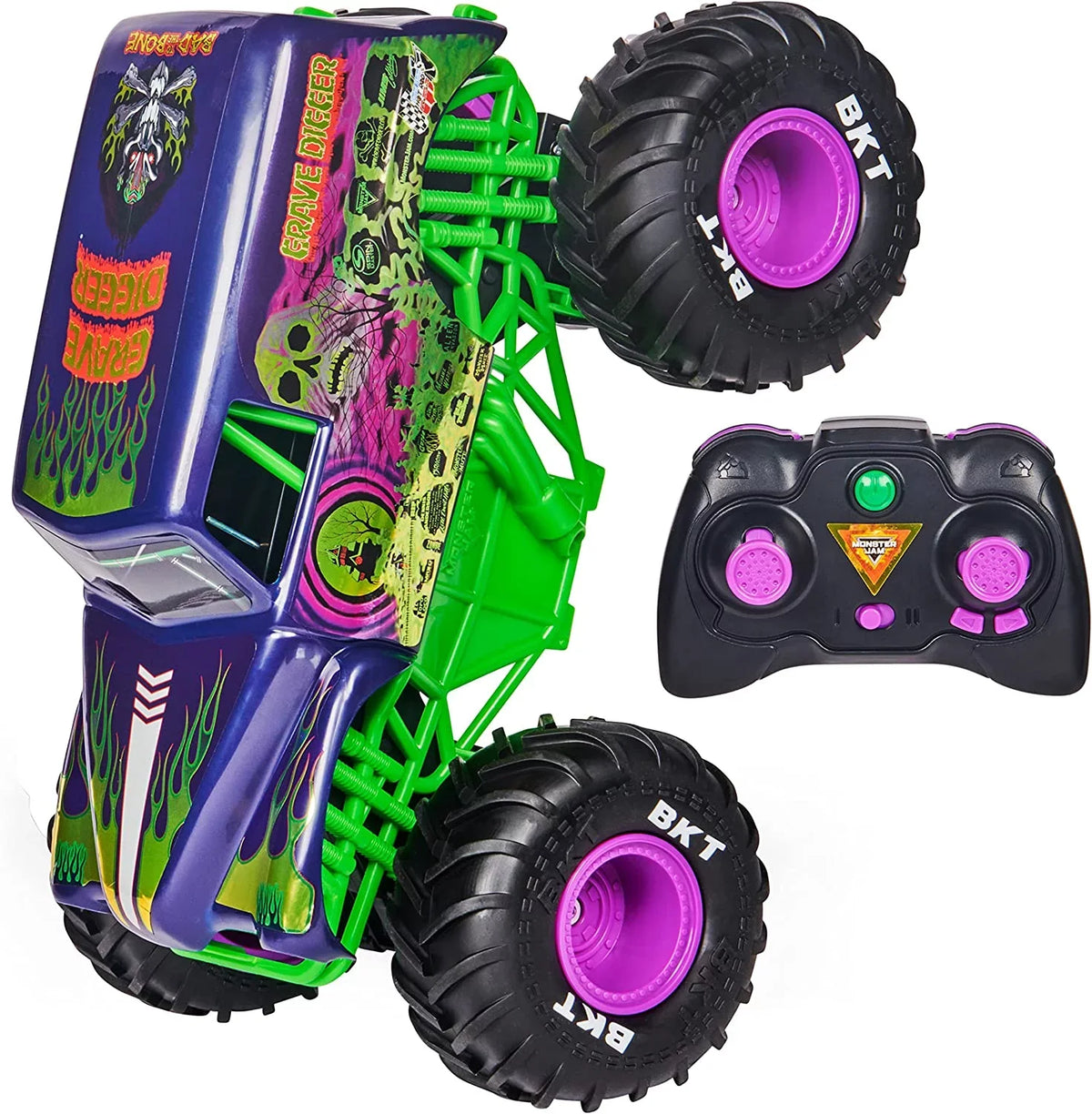 Toys Boys Monster Scale Remote and Control Monster Force, Kids 1:15 Jam, Car, Freestyle Digger Adults, Official Grave for Truck