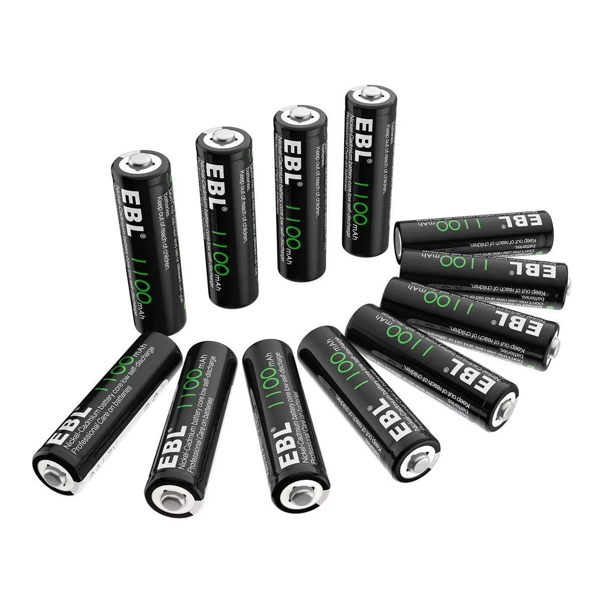 NiCd Rechargeable Lights 1.2V AA Batteries Ni-Cd EBL 1100mAh 160-PCS Solar