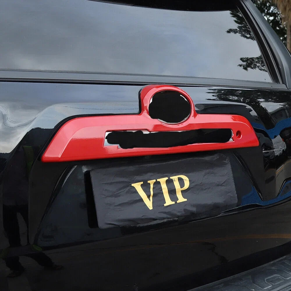 Trim Frame Rear Red Handle Tailgate Trunk Bezels Decor Teledu 4Runner Cover