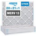 Aerostar Pleated 13 Air Furnace AC MERV Air Filter, 20x21x1 Pack 6 Filter,