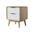 Modern Minimalist Wooden Nightstand with Two Drawers