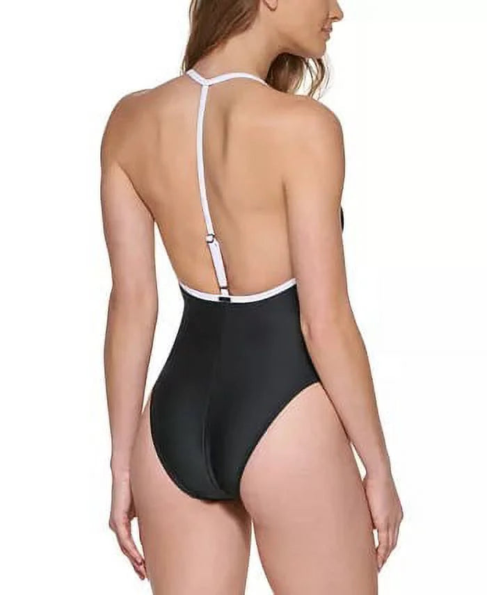 Swimsuit, T-Back Medium US BLACK DKNY One-Piece