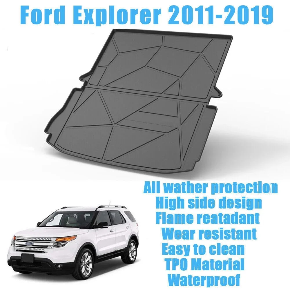 TPO 2011-2019 Custom for Cargo Non Explorer Models Liner Trunk Waterproof Mats 7-seats