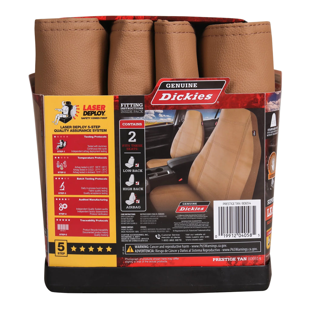 Covers Vegan 2 Seat Car Prestige Piece Genuine Leather Dickies Front 806514 Beige,