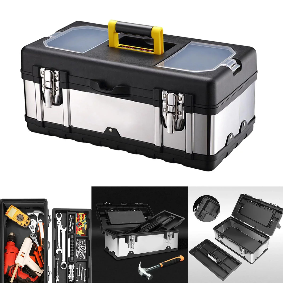 Case Lockable Case Repair Carry Car Storage Tools for Trunks Toolbox 17inch Plumber