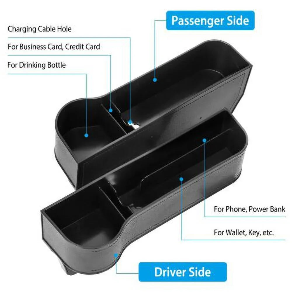 Car Organizer Console Box Seat Holder Phone Key Side Auto Gap 2Pcs Cup Storage