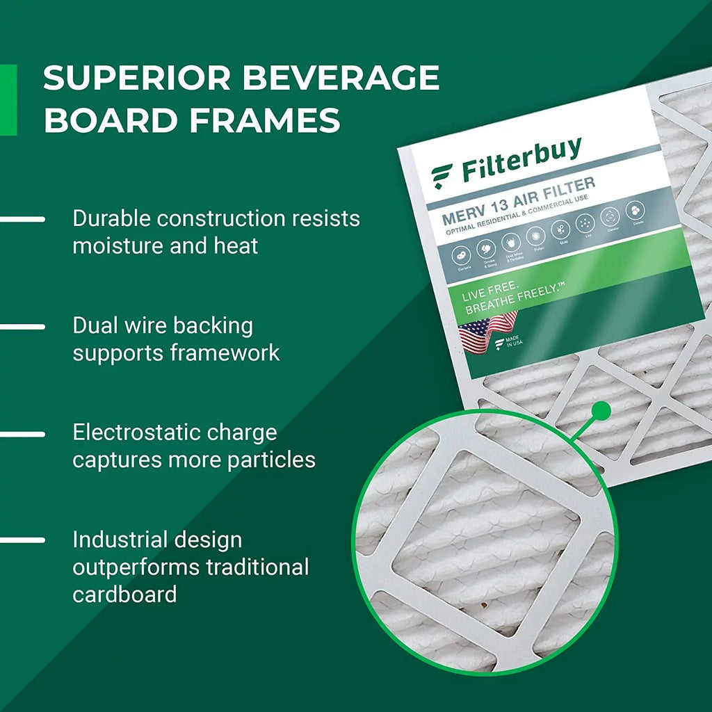 (5-Pack) Air MERV Filters HVAC Pleated 16x36x2 AC Furnace 13 Filterbuy