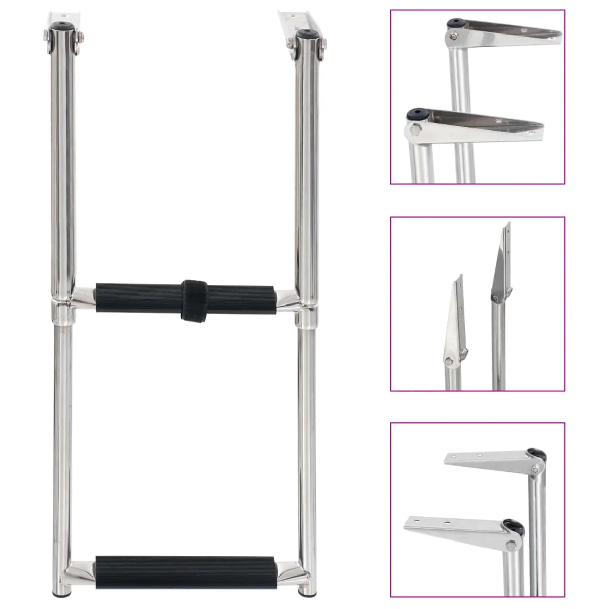 Stainless Ladder Folding Boarding 2-step Steel Carevas