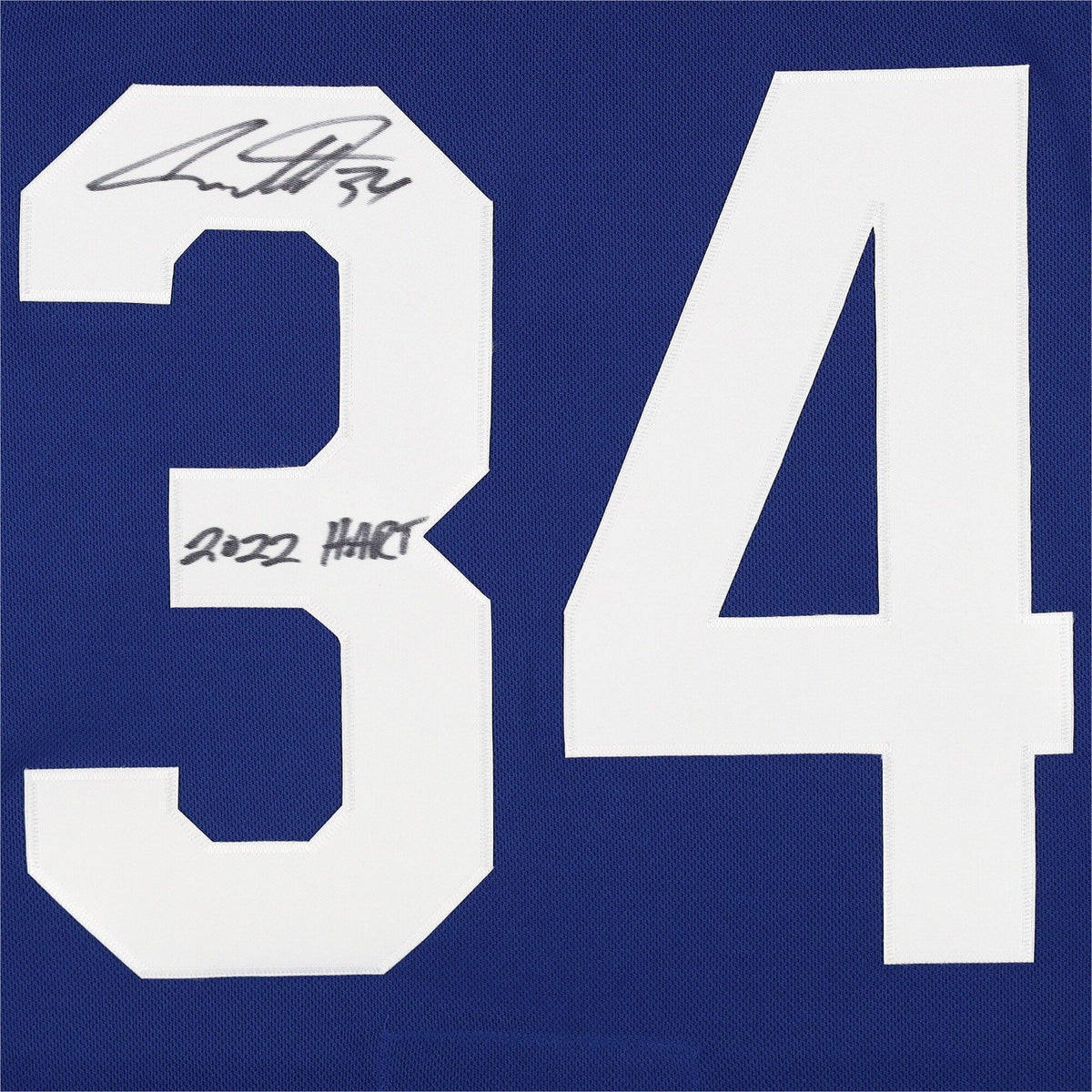 Jersey Auston Blue Trophy ''2022 with Hart Toronto 2022 Winner Hart'' Authentic Leafs Matthews Autographed Maple
