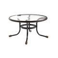 Round Glass-Top Patio Table with Metal Frame