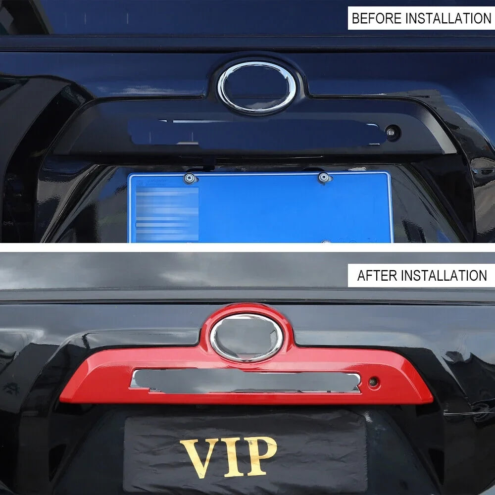 Trim Frame Rear Red Handle Tailgate Trunk Bezels Decor Teledu 4Runner Cover