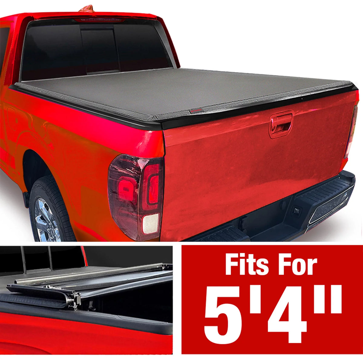 | Ridgeline | 5'4" Cover Truck Compatible Honda 2017-2024 with MaxMate TCH371065 Bed Bed Soft Tri-fold Tonneau (64")