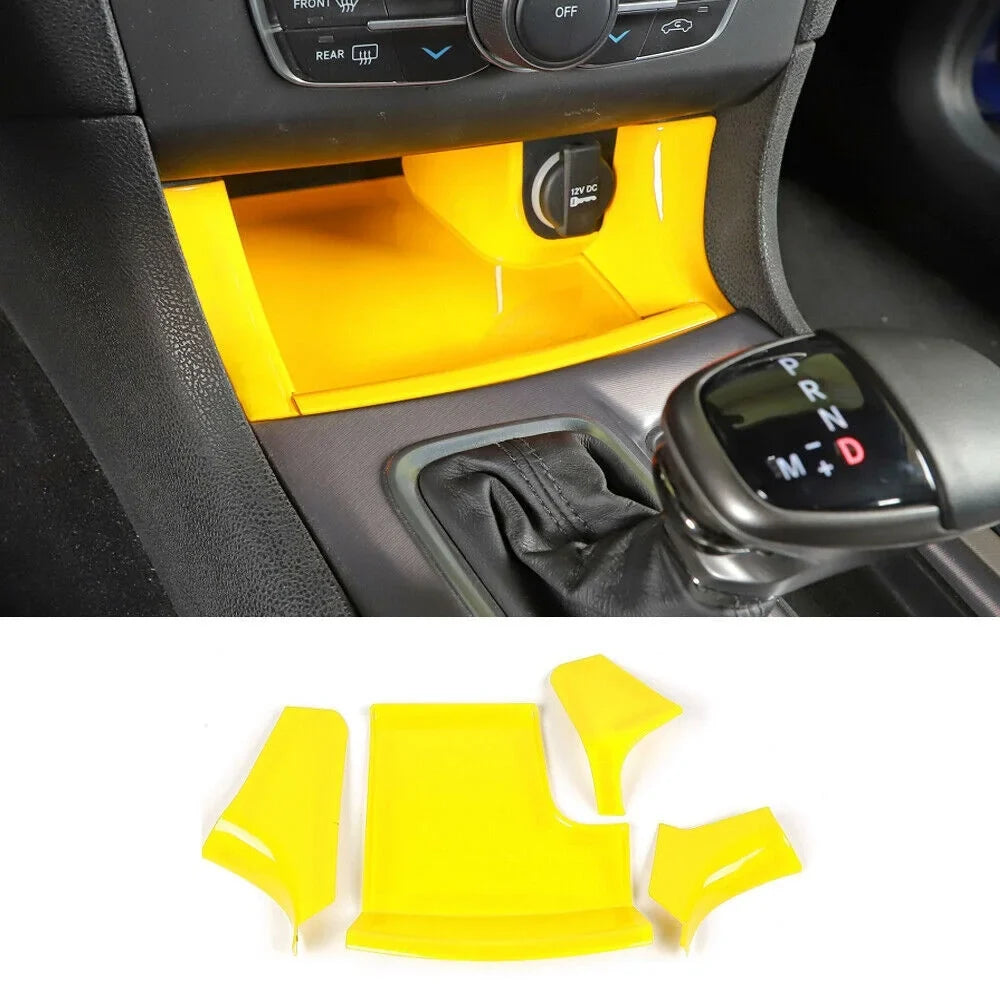 Console Panel Cover Center Trim 17x Yellow Dash Teledu Set Kit