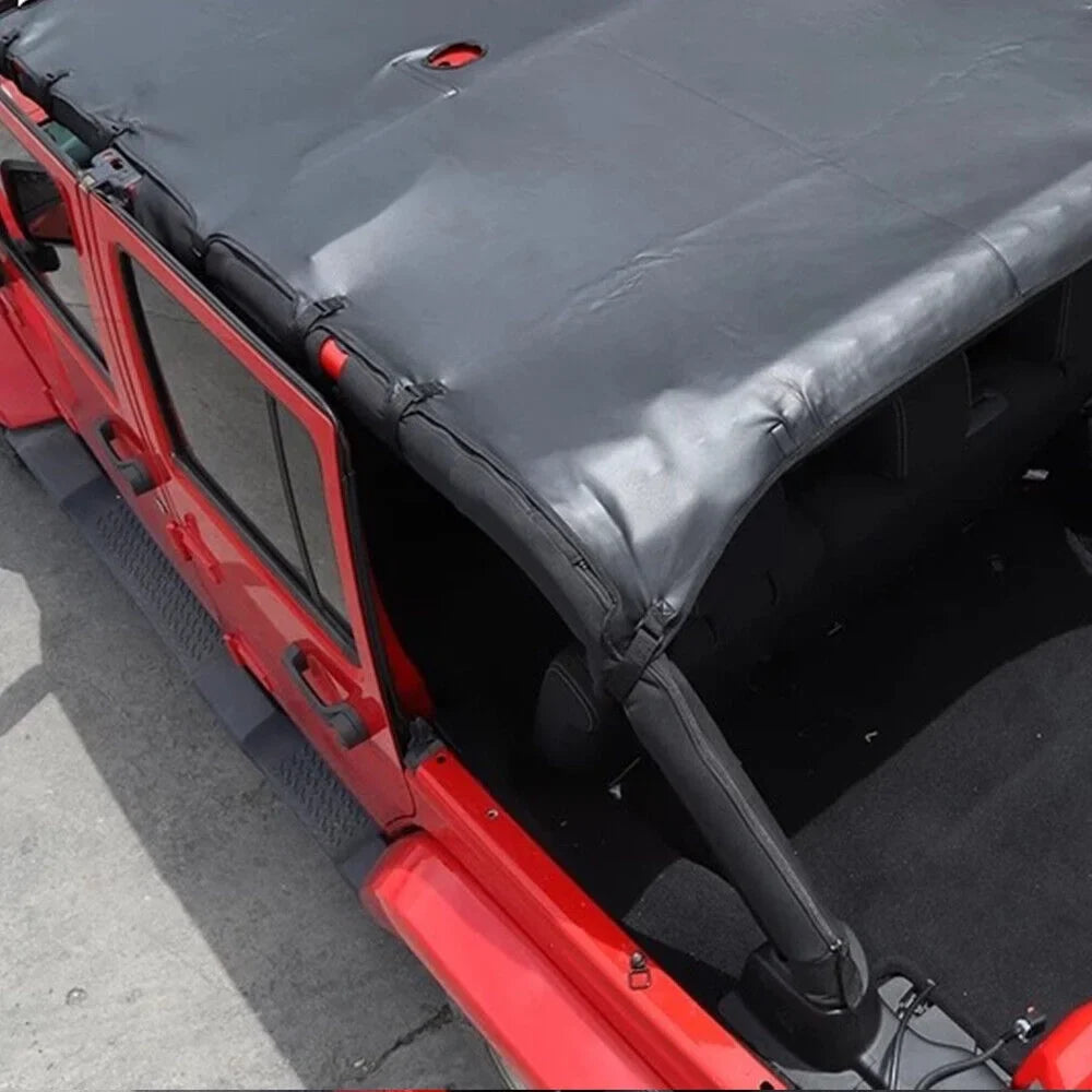 JKU 07-18 - Protection Installation, Wrangler JLLOM Leather Superior Sun Top Durable Effortless for JK Sunshade Jeep Protection