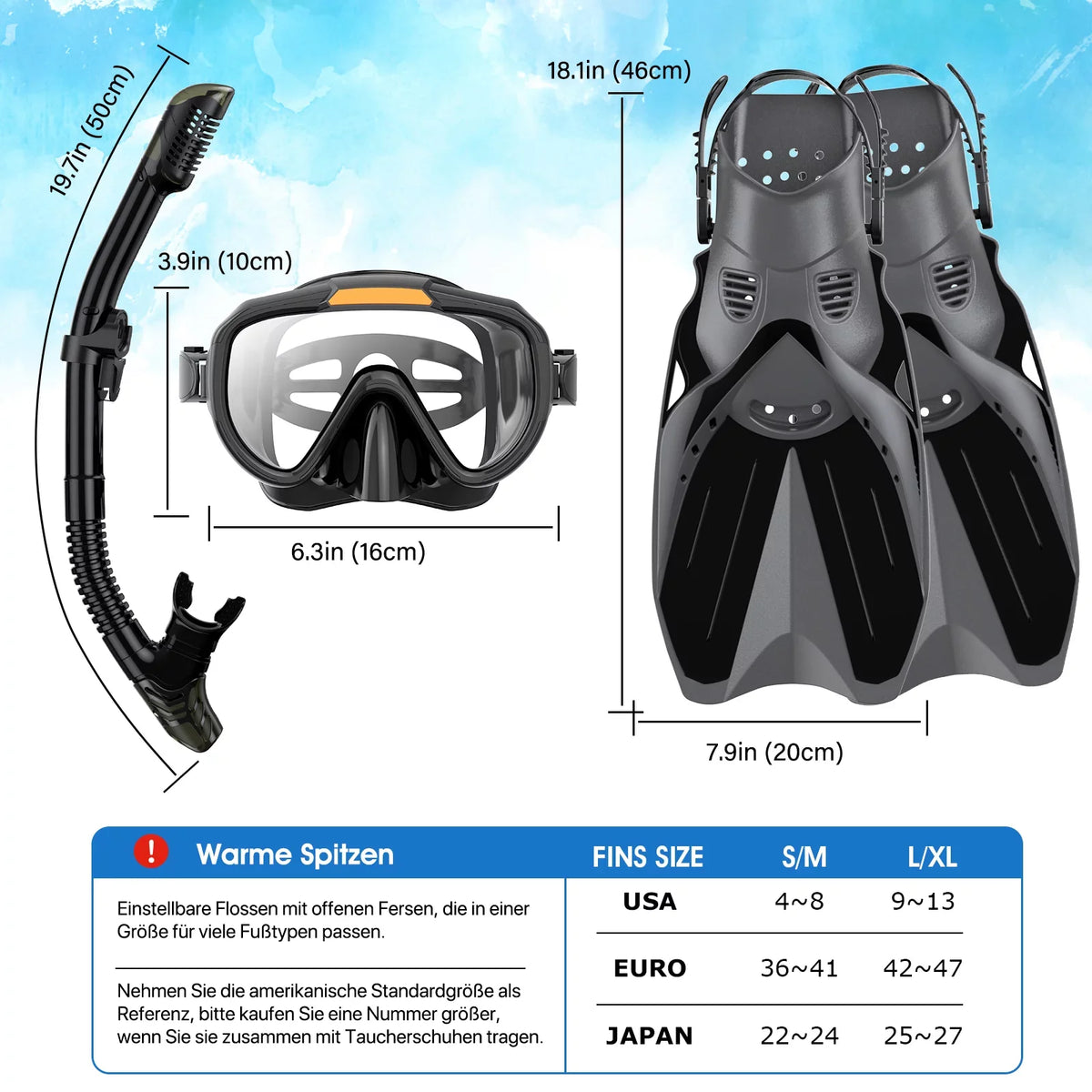 Top View Travel Travel Anti-Leak,Dry Snorkel 1 Adults Anti-Fog for with Snorkeling Panoramic Men in Bag Women,4 and Set for Swimming,Snorkeling Snorkel,Fins and Diving Gear Mask Diving