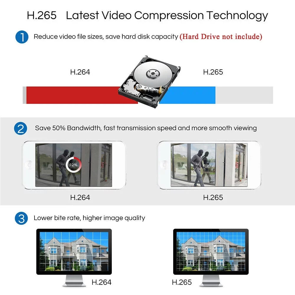 Phone Recorder CCTV DVR & System 4 for KKmoon - 4CH Home Video Digital Office AHD/Analog/TVI/CVI/ 1080P Video with Remote Recording P2P HD DVR Camera Full Set