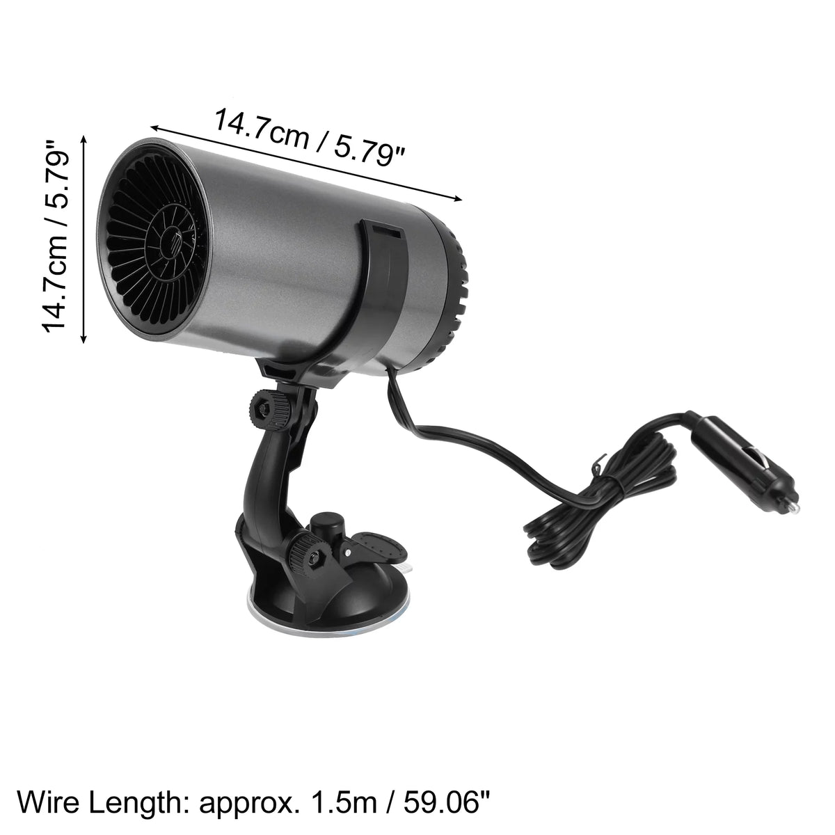 Unique Suction Portable Air 12V Purifying Car Bargains Defogger Defroster Heater 150W Holder with Gray
