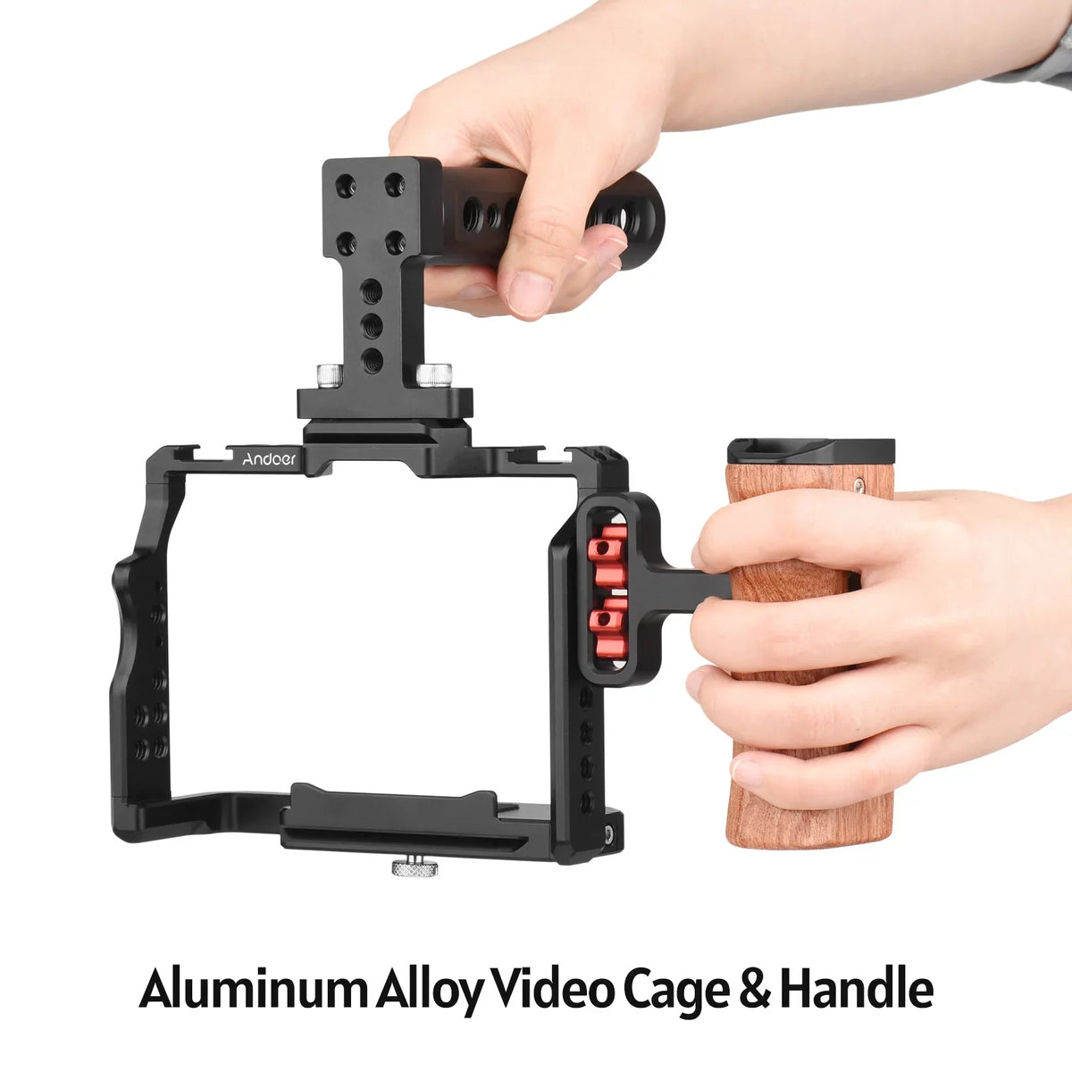 Threads Dual + Alloy II Replacement A7IV/ Aluminum Andoer A7III/ with Mounts Cold A7II/ Inch + Video Handle III/ for Wooden A7R A7R Cage 14 A7S Side Numerous II/ Shoe Kit Grip