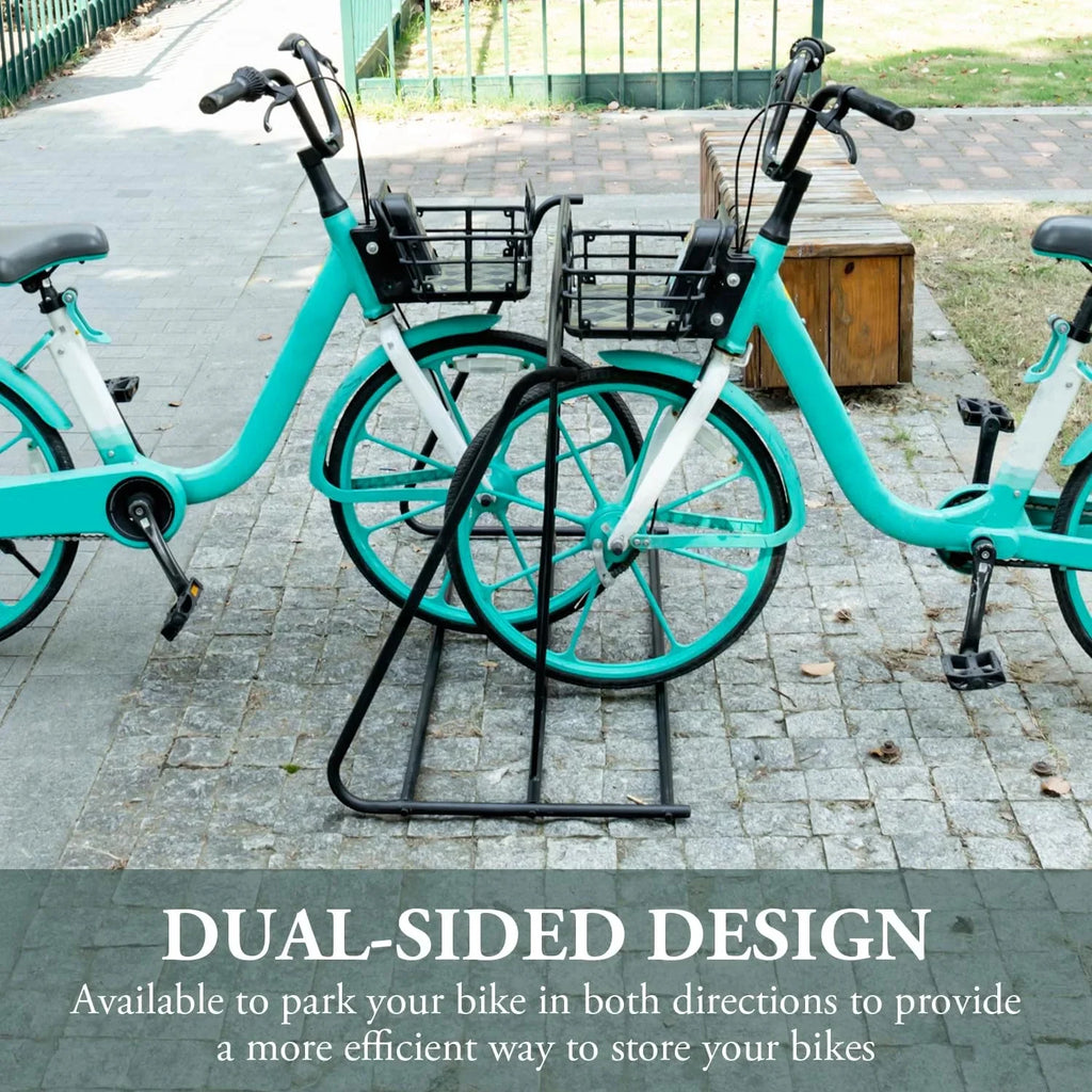 Bike Bicycle YGDU 6-Bicylce Black Holder, Capacity Stand/Grid Rack Double-Sided Steel Storage Parking Pipe