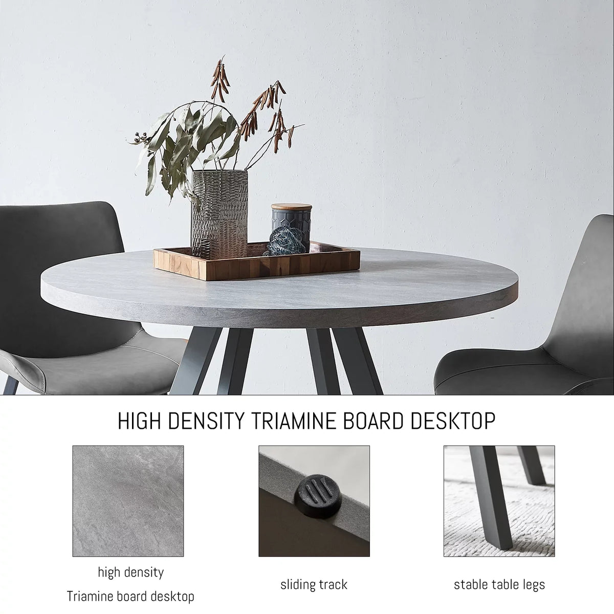 Dining Leisure INCH, Space Saving Round Table, Century Table Table 35 Dining Modern Coffee Mid Set, Round