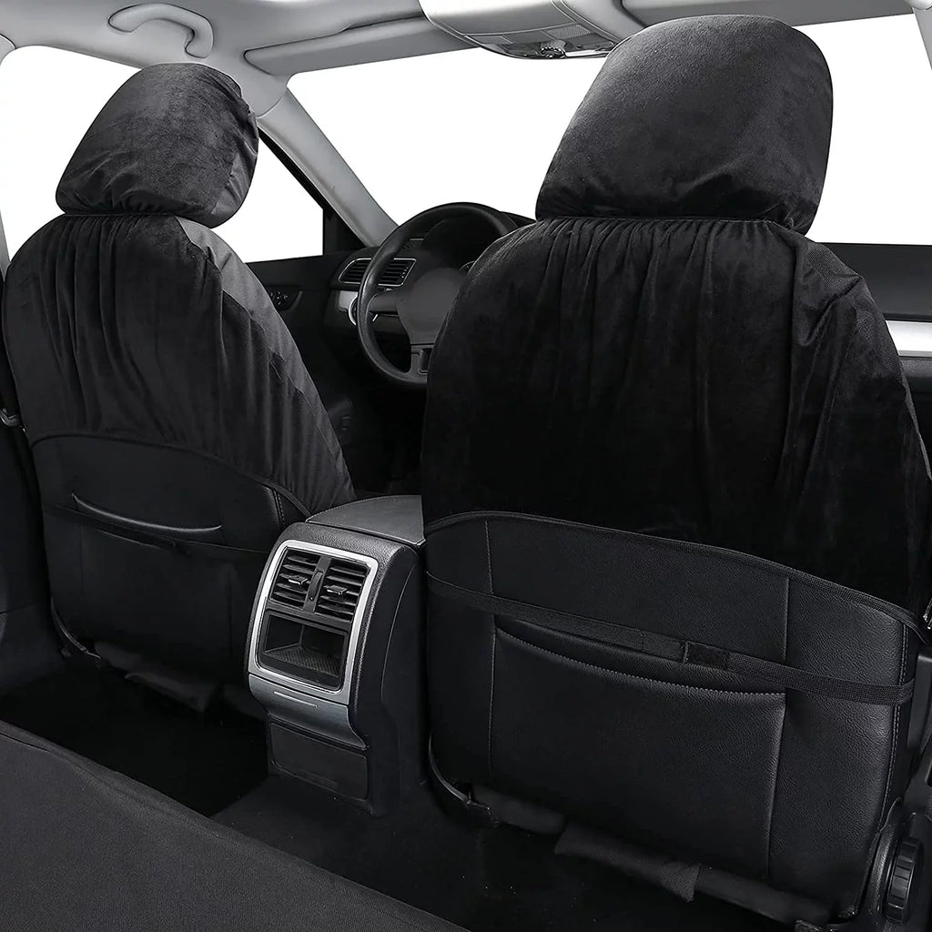 Sedans, Seat Cars, and Most Covers Black Auto Front 2PCS Trucks Fit Waterproof for Covers Oxford Universal Vans, Seat Coverado Protectors, SUVs, for Seat