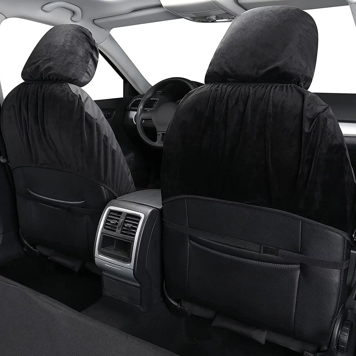 Sedans, Seat Cars, and Most Covers Black Auto Front 2PCS Trucks Fit Waterproof for Covers Oxford Universal Vans, Seat Coverado Protectors, SUVs, for Seat