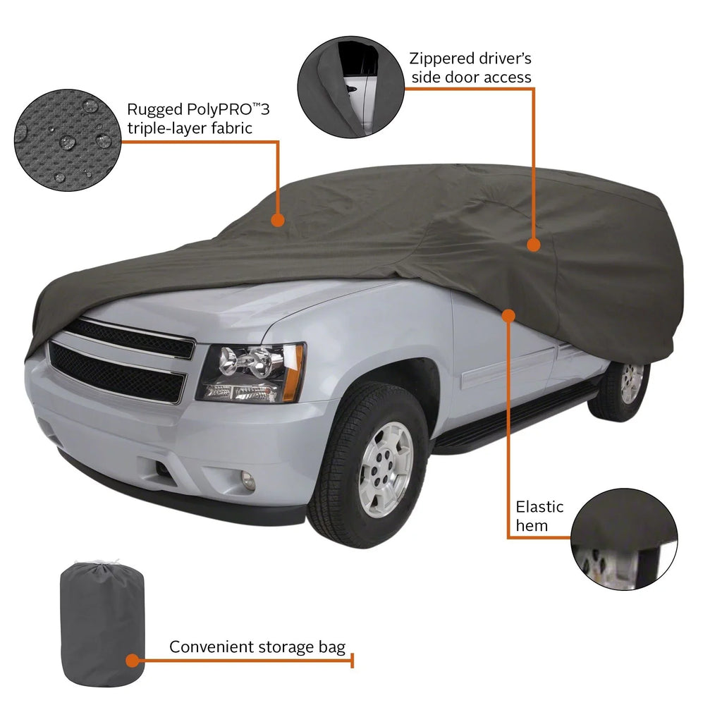 Accessories Cover PolyPRO™ Charcoal Car Classic OverDrive Truck Compact or 187"L, Cover, - Up to 3 Heavy-Duty SUV