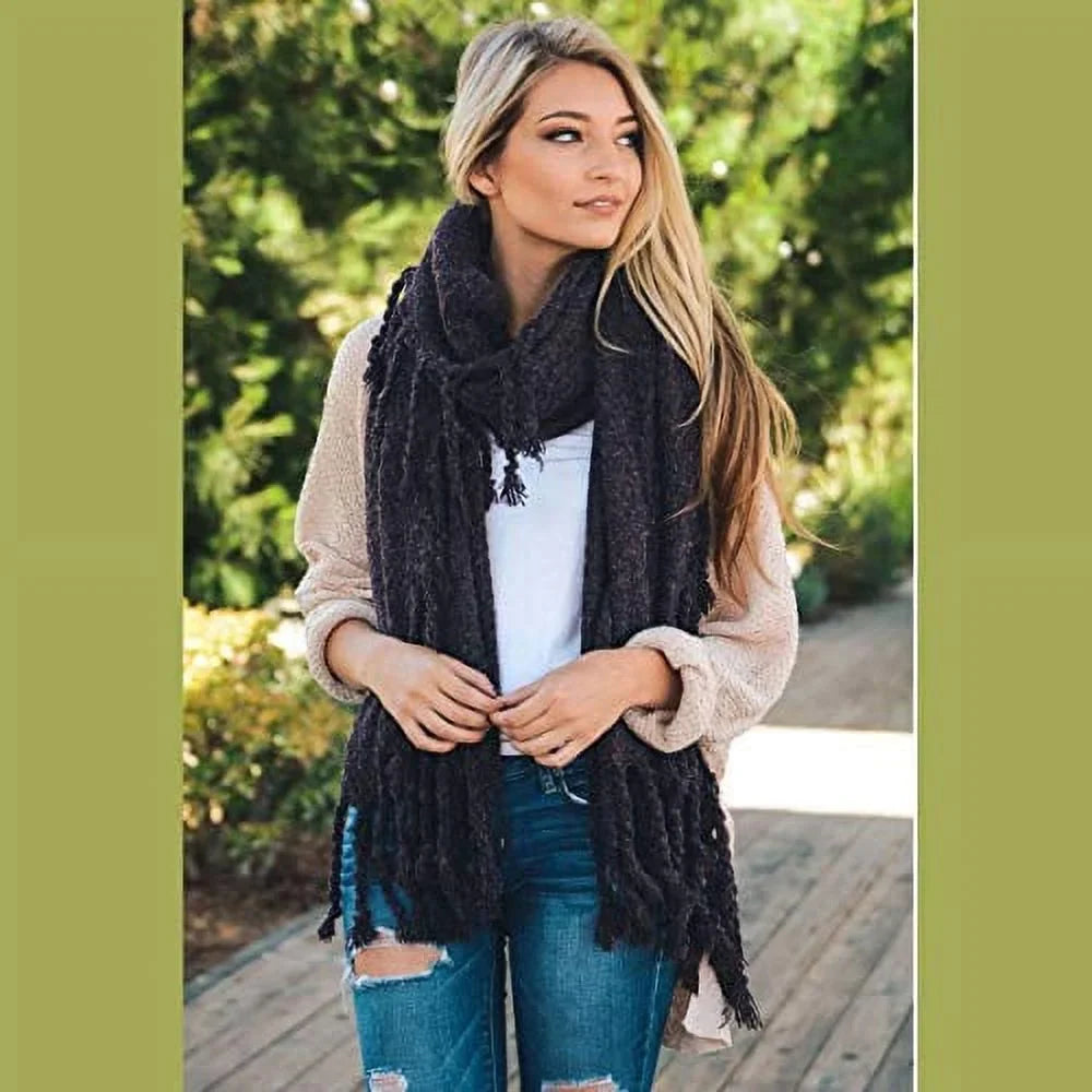 Lightweight Plaid Winter Tasseled Soft women Scarf Oversized grade Shawl for Classy Warm Cozy Blanket (Purple) Scarves Pashmina Infinity Chunky Solid Scarfs