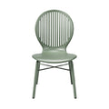 Modern Minimalist Green Chair with Vertical Slats and Steel Frame