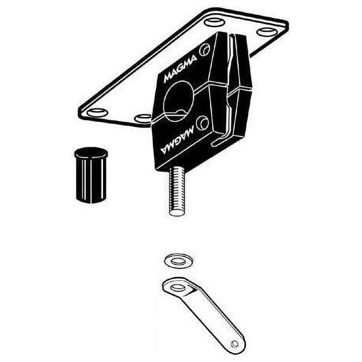 T10-580 - Standard Mount Rail Magma Rectangular Horizontal for Dual Grills Round