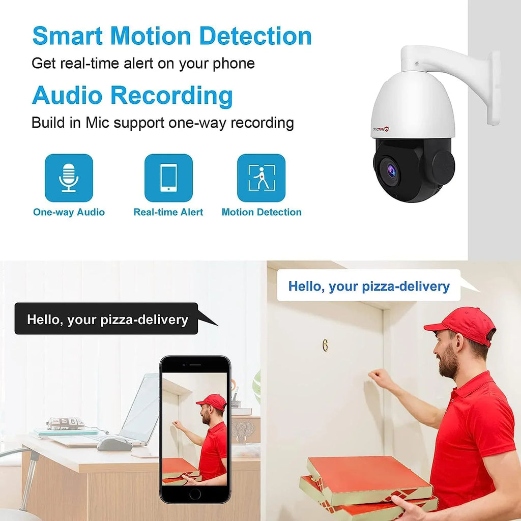 IP Surveillance Camera Camera Security IR Waterproof Night Vehicle Optical 20X PTZ 90°, with Vision, 5MP IP IP66 Detection, PTZ 360°/Tilt Pan Zoom, Indoor Metal, Anpviz PoE Person exterior Mic/Audio,