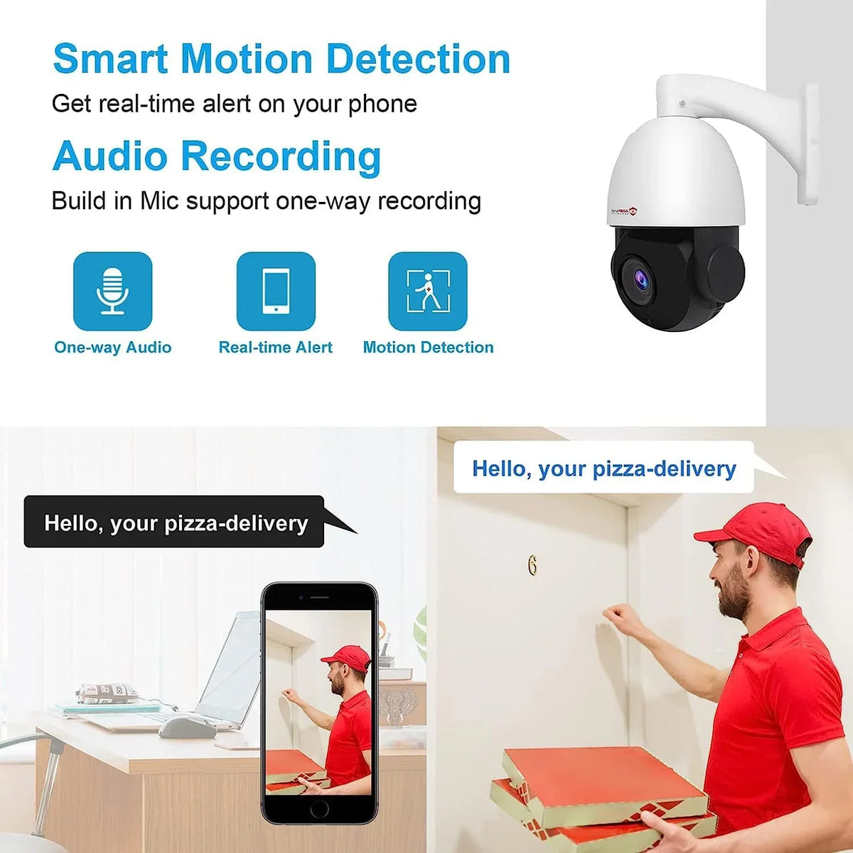 IP Surveillance Camera Camera Security IR Waterproof Night Vehicle Optical 20X PTZ 90°, with Vision, 5MP IP IP66 Detection, PTZ 360°/Tilt Pan Zoom, Indoor Metal, Anpviz PoE Person exterior Mic/Audio,