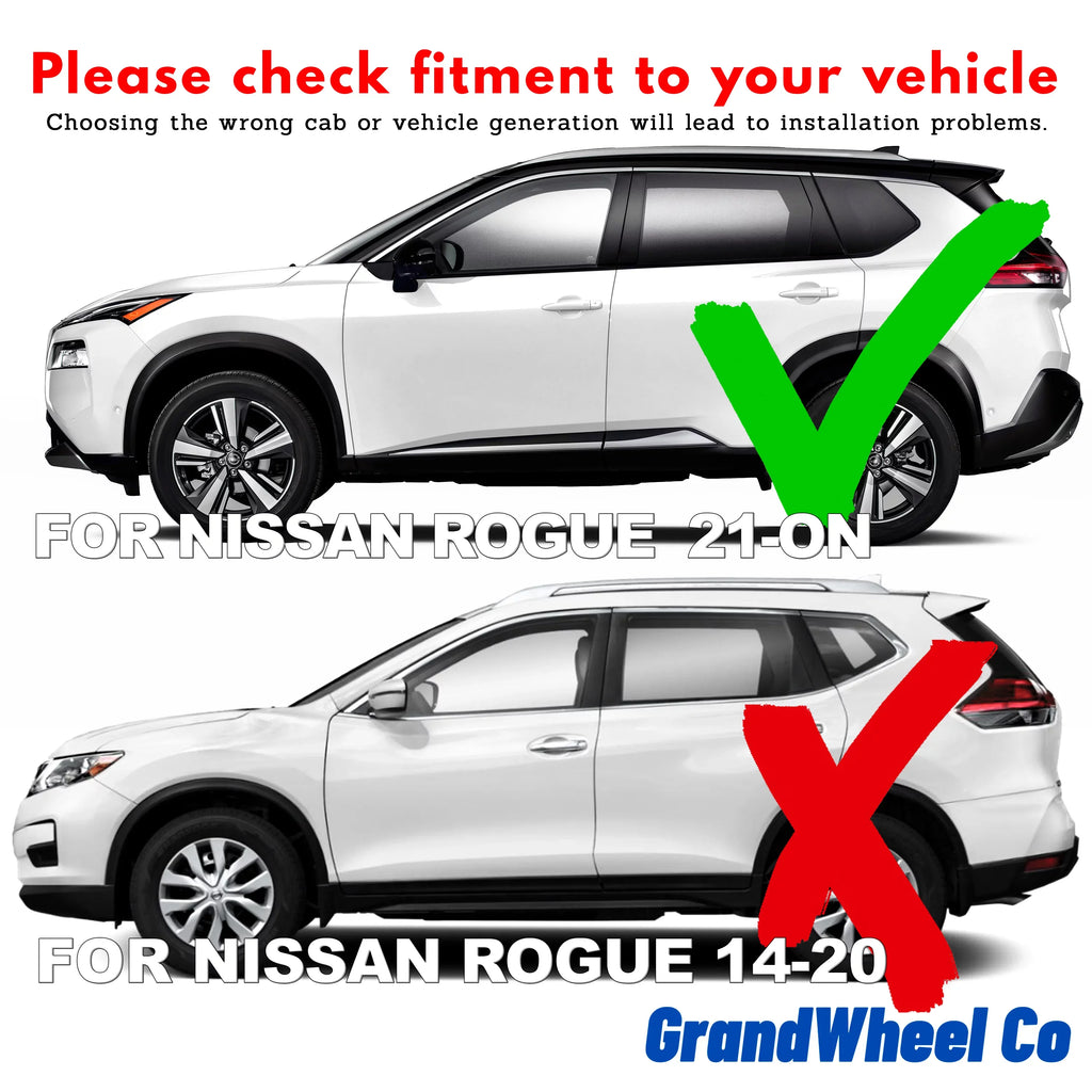 Rogue Deflectors Window Guards Co - Smoke 6pcs. Tape-On Tinted GW0299 Side Compatible Nissan 2021-2024 Rain Vent with GrandWheel Visor
