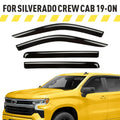 AG0422 Durable Silverado (Chevy) 4pcs. Tape-On for AEROGUYS - Cab, Wind Sun Chevrolet 2019-2024 Rain Fit Accessories Vent Truck Guards Crew Visors, Visors, Extra Visors Deflectors Window 1500 Window