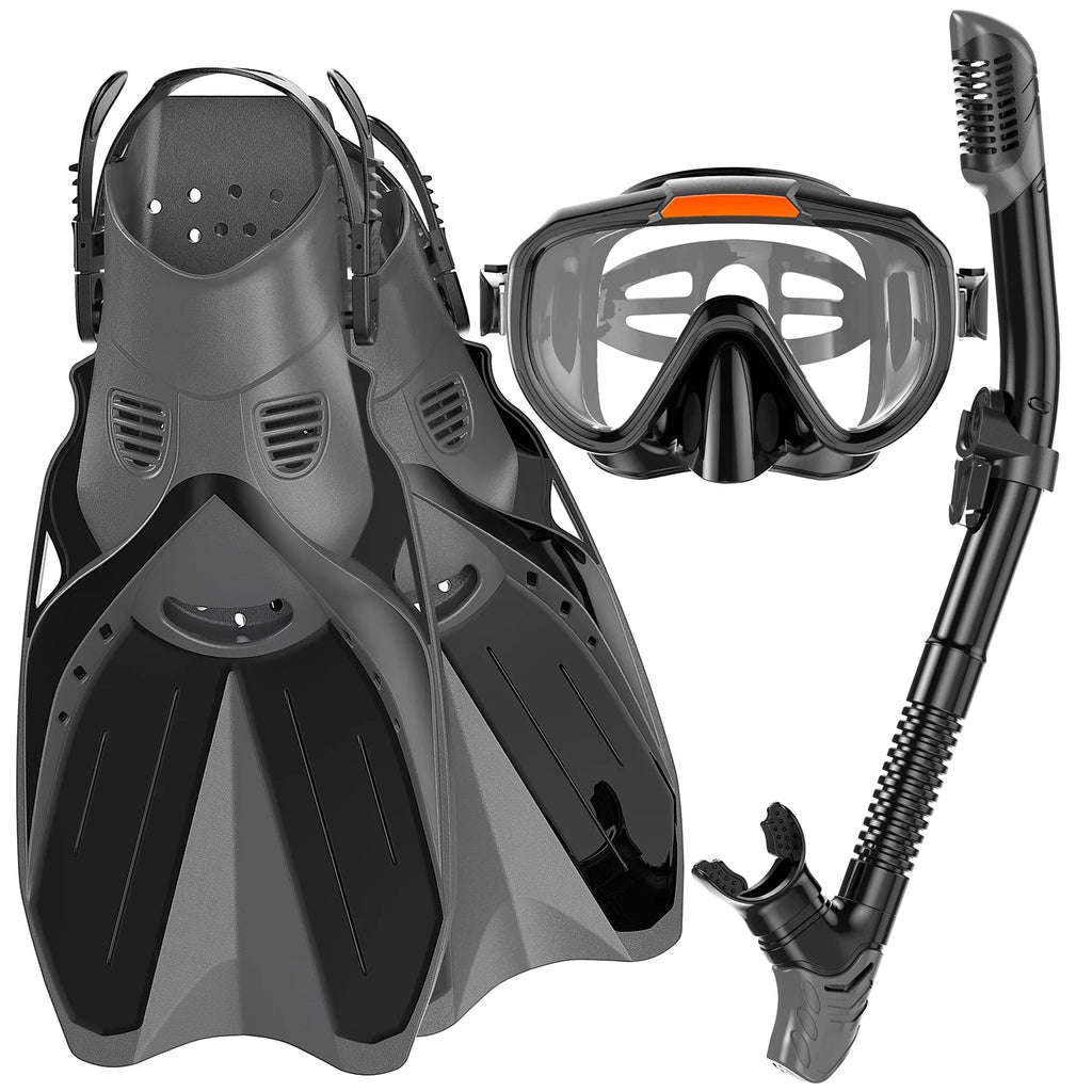Top View Travel Travel Anti-Leak,Dry Snorkel 1 Adults Anti-Fog for with Snorkeling Panoramic Men in Bag Women,4 and Set for Swimming,Snorkeling Snorkel,Fins and Diving Gear Mask Diving