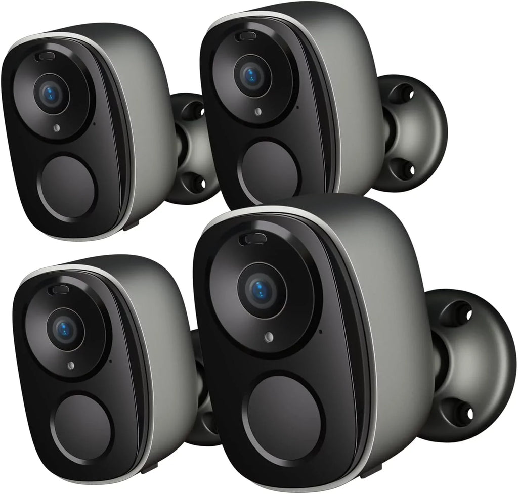 No (BW4-G-4Pack) with Wireless Camera Storage, Free Monthly exterior, IP65, for Home Vision, 2-Way Powered AI Motion Battery Cameras Cloud Security Color 2K Audio Fee, Security SD/ Night Detection,
