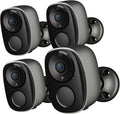 No (BW4-G-4Pack) with Wireless Camera Storage, Free Monthly exterior, IP65, for Home Vision, 2-Way Powered AI Motion Battery Cameras Cloud Security Color 2K Audio Fee, Security SD/ Night Detection,